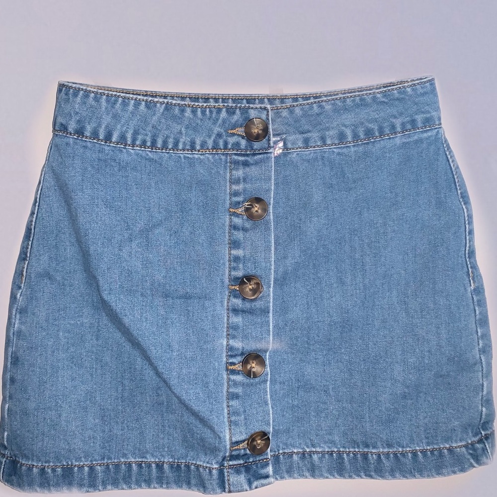 Button down jean skirt